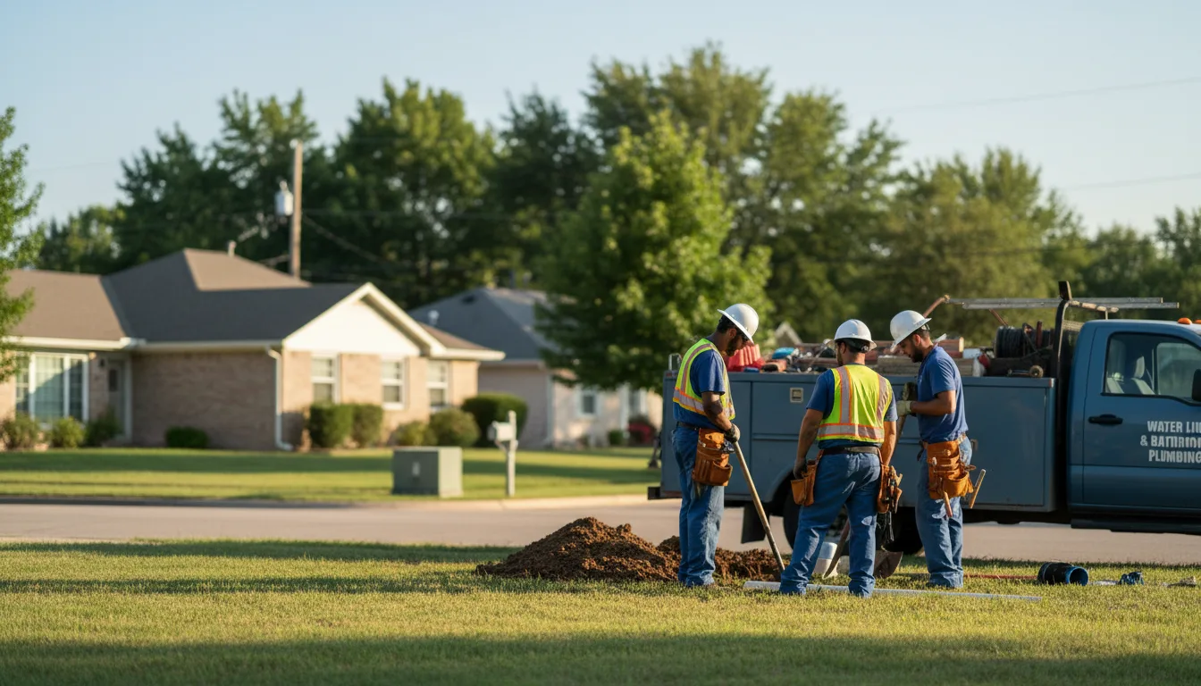 Residential water line and bathroom plumbing service in Jadwin, MO